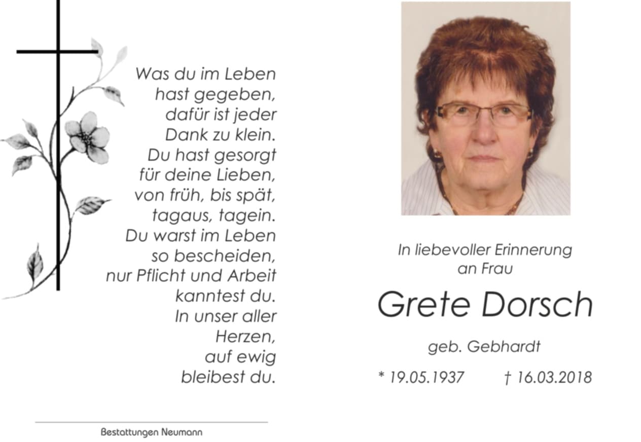 Frau Grete Dorsch