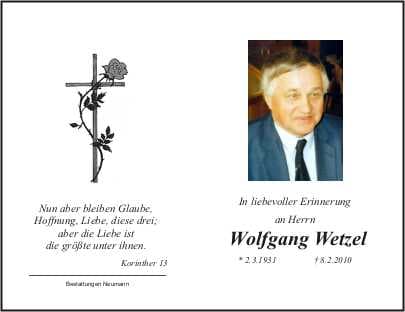 Herr Wolfgang Wetzel