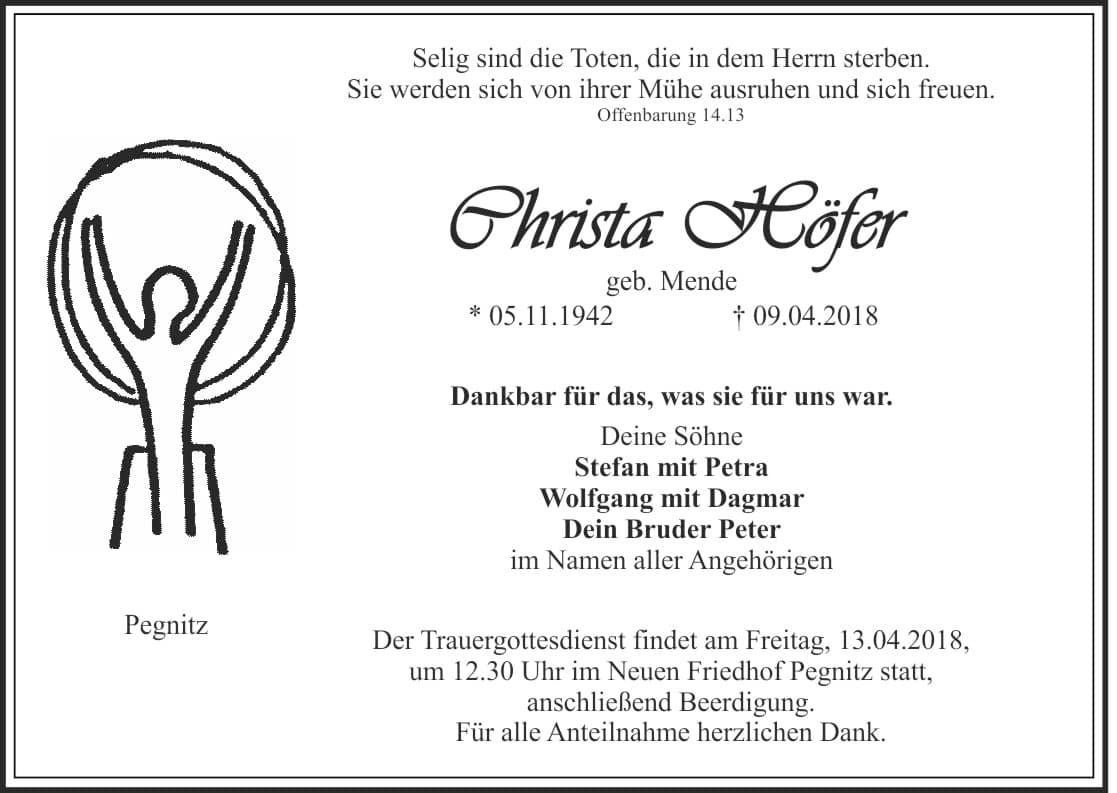 Frau Christa Höfer
