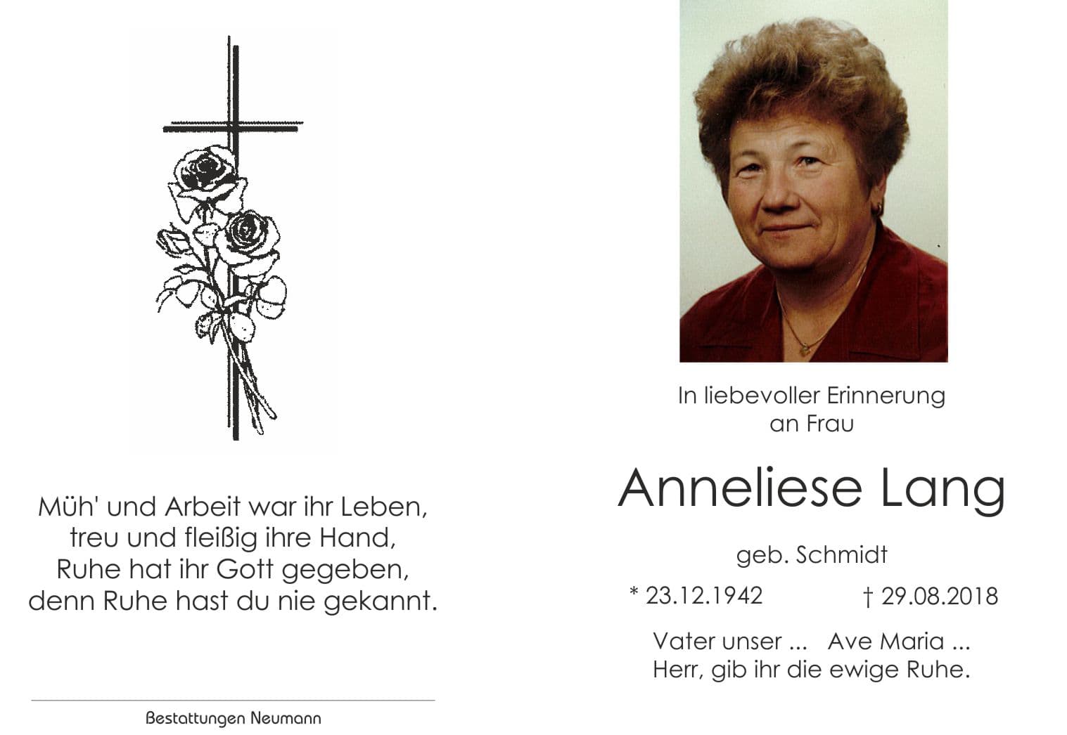 Frau Anneliese Lang