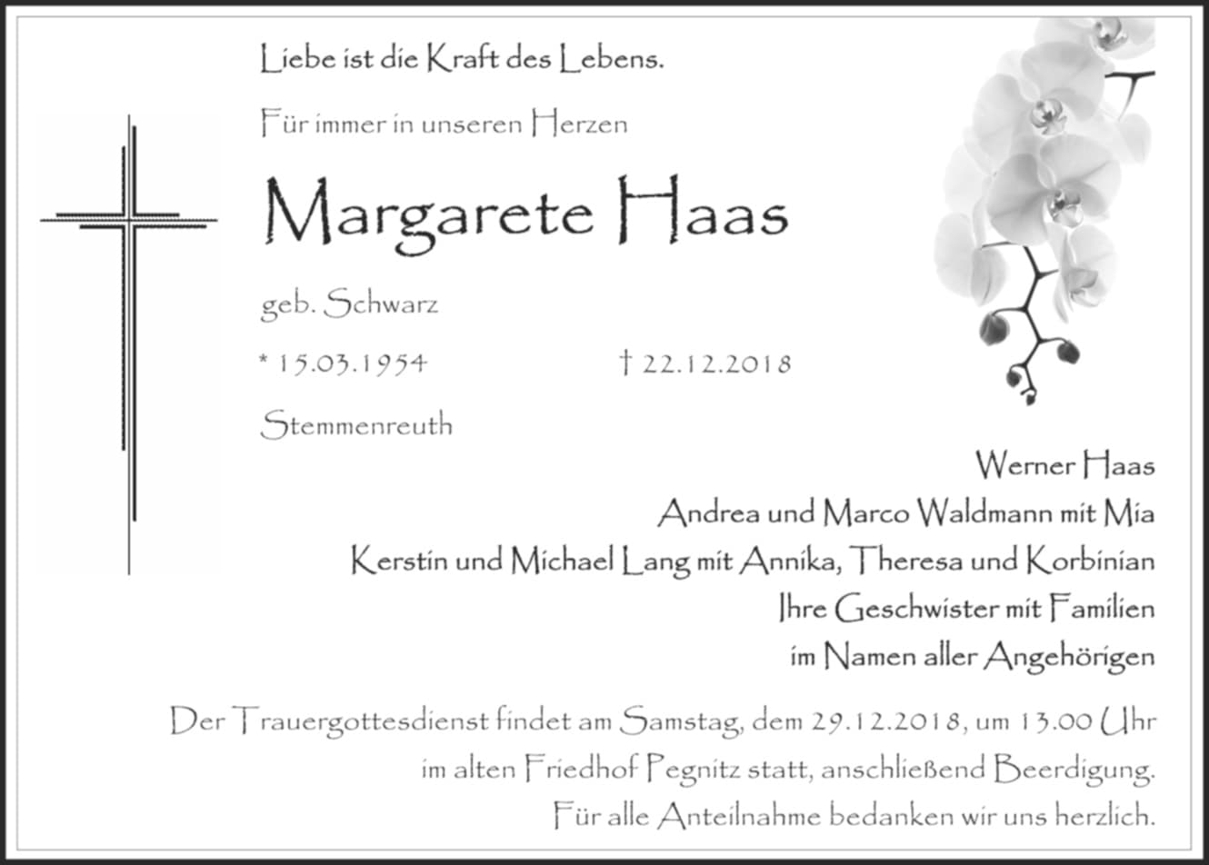 Frau Margarete Haas