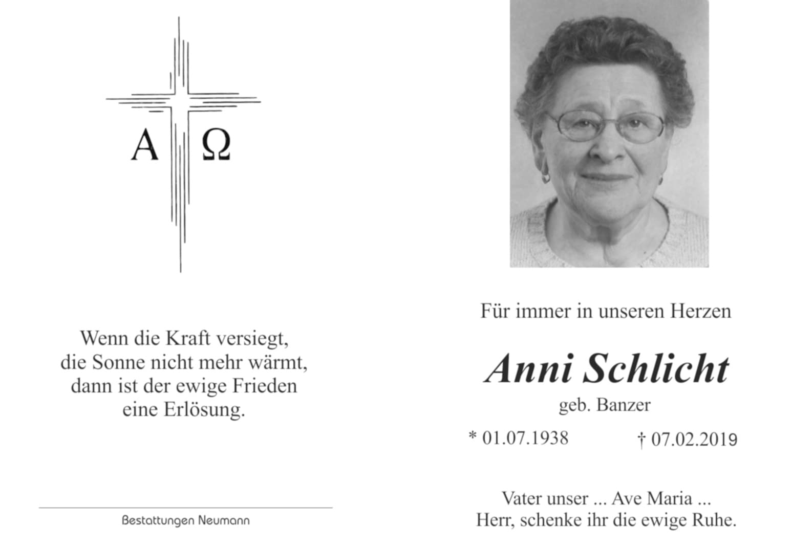 Frau Anni Schlicht