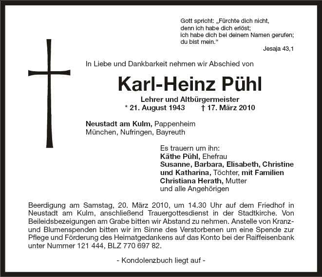 Herr Karl-Heinz Pühl