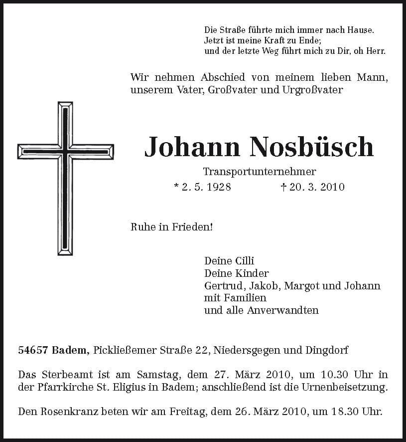 Herr Johann Nosbüsch