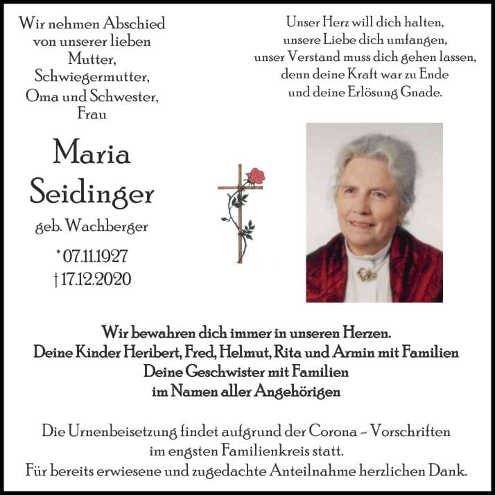 Frau Maria Seidinger