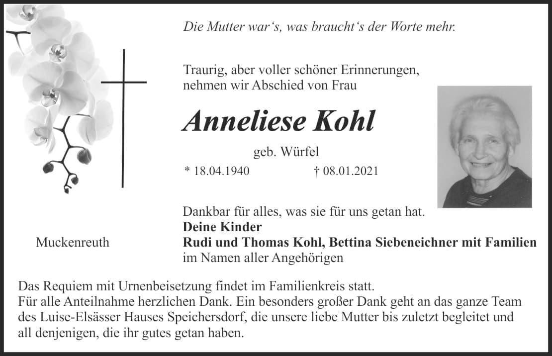 Frau Anneliese Kohl