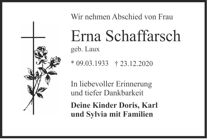 Frau Erna Schaffarsch