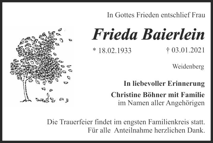 Frau Frieda Baierlein