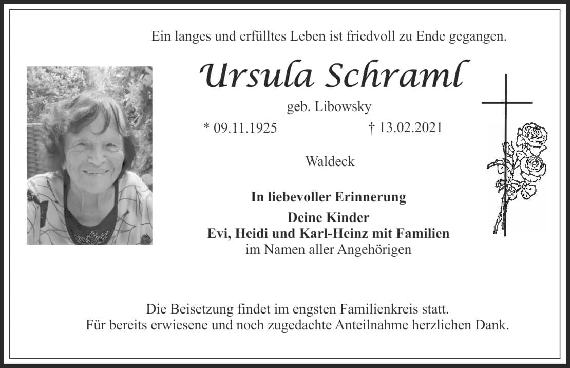 Frau Ursula Schraml