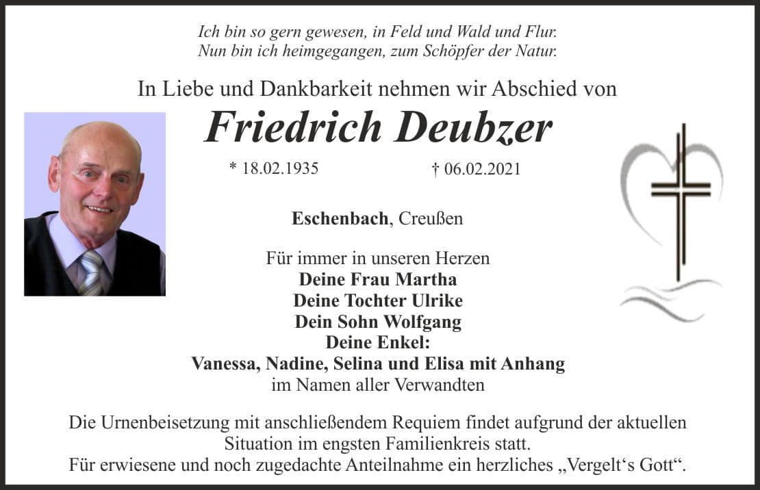 Herr Friedrich Deubzer