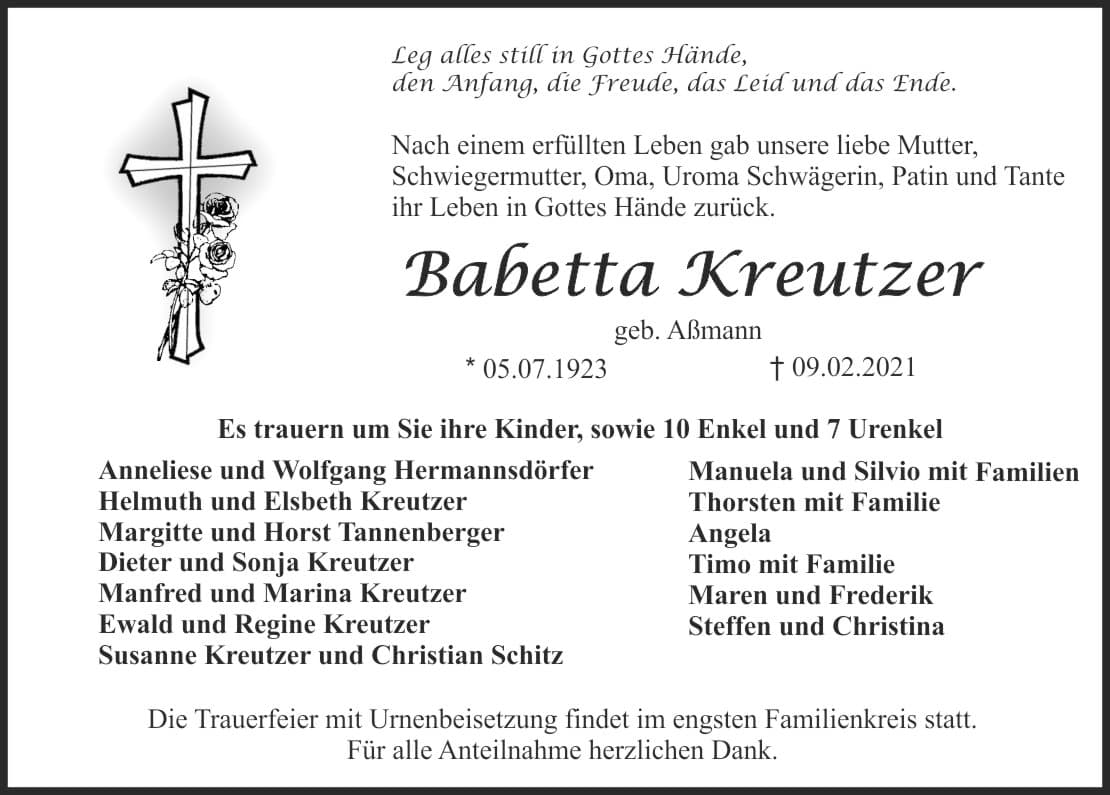 Frau Babetta Kreutzer