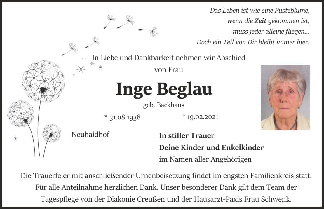 Frau Inge Beglau