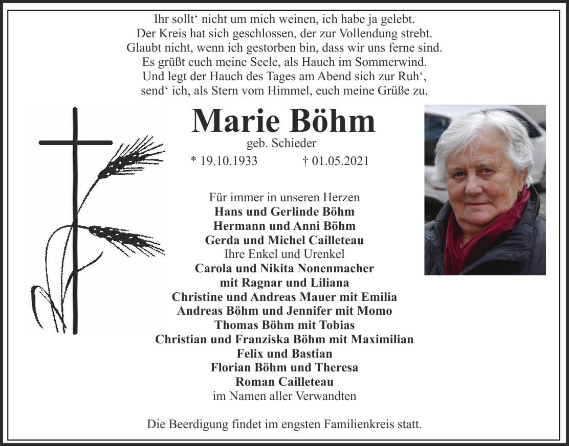 Frau Marie Böhm