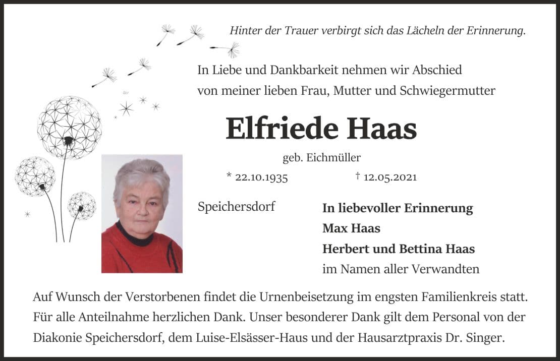 Frau Elfriede Haas