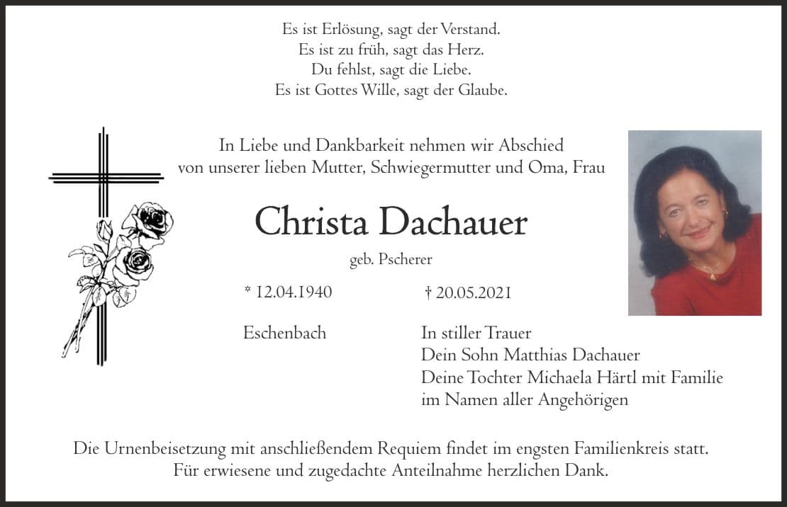Frau Christa Dachauer
