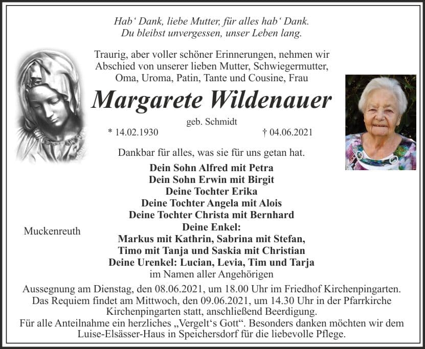 Frau Margarete Wildenauer
