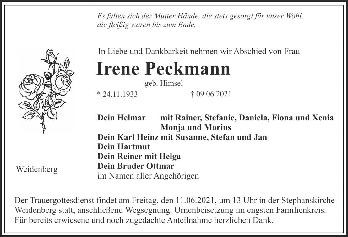 Frau Irene Peckmann