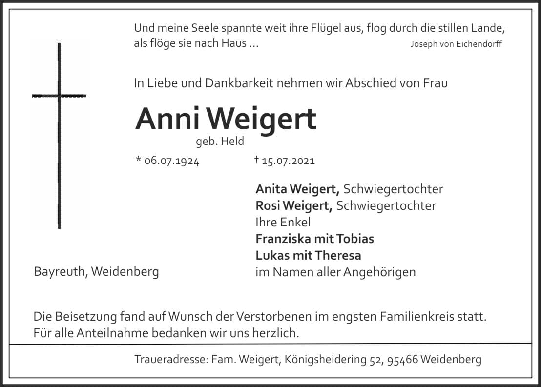 Frau Anni Weigert