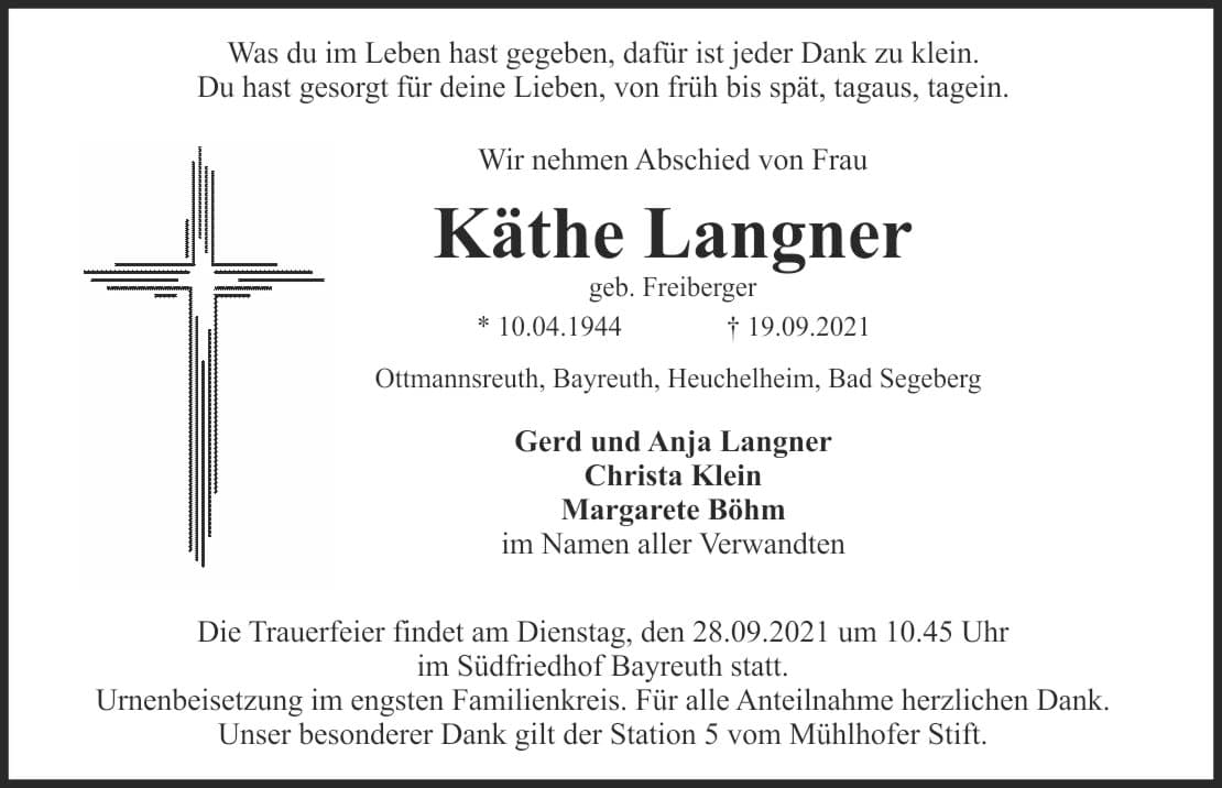 Frau Käthe Langner