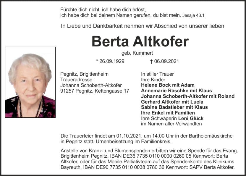 Frau Berta Altkofer