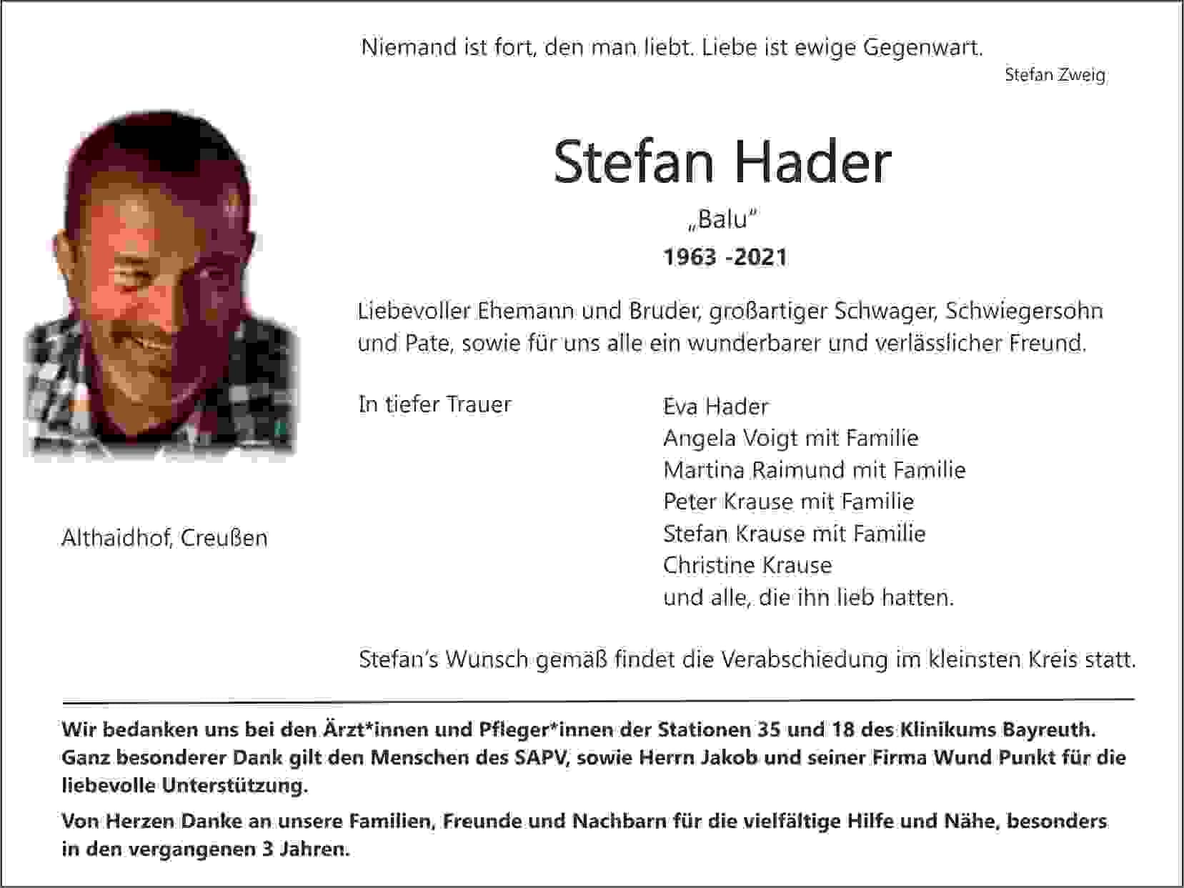 Herr Stefan Hader