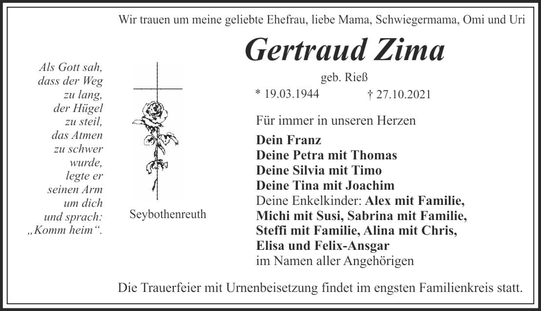 Frau Gertraud Zima