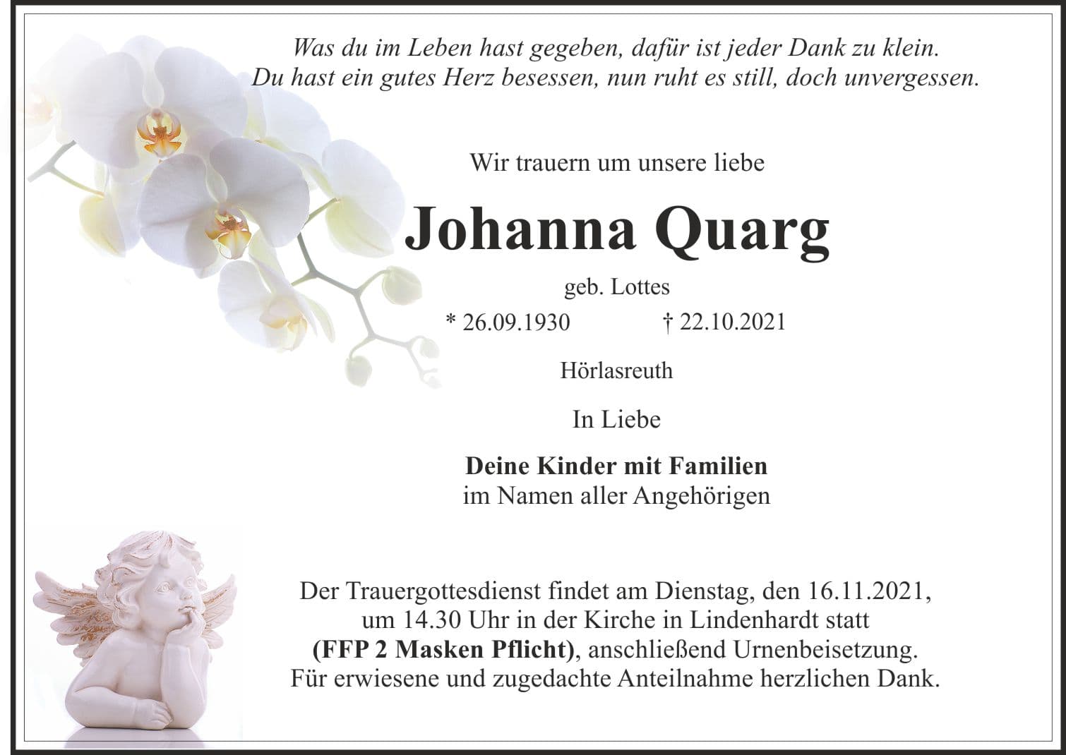 Frau Johanna Quarg