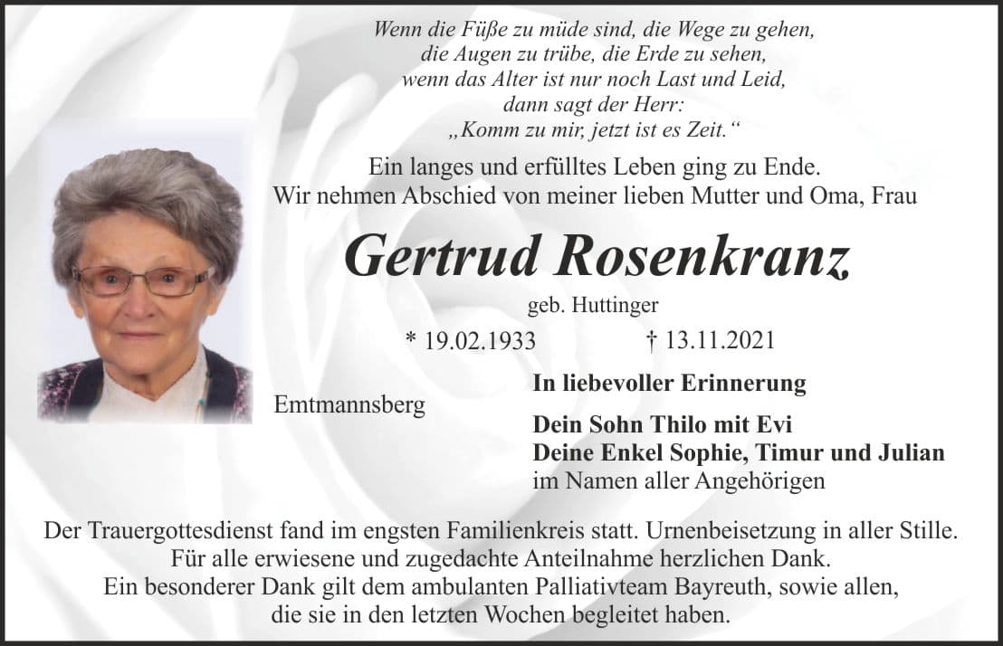 Frau Gertrud Rosenkranz