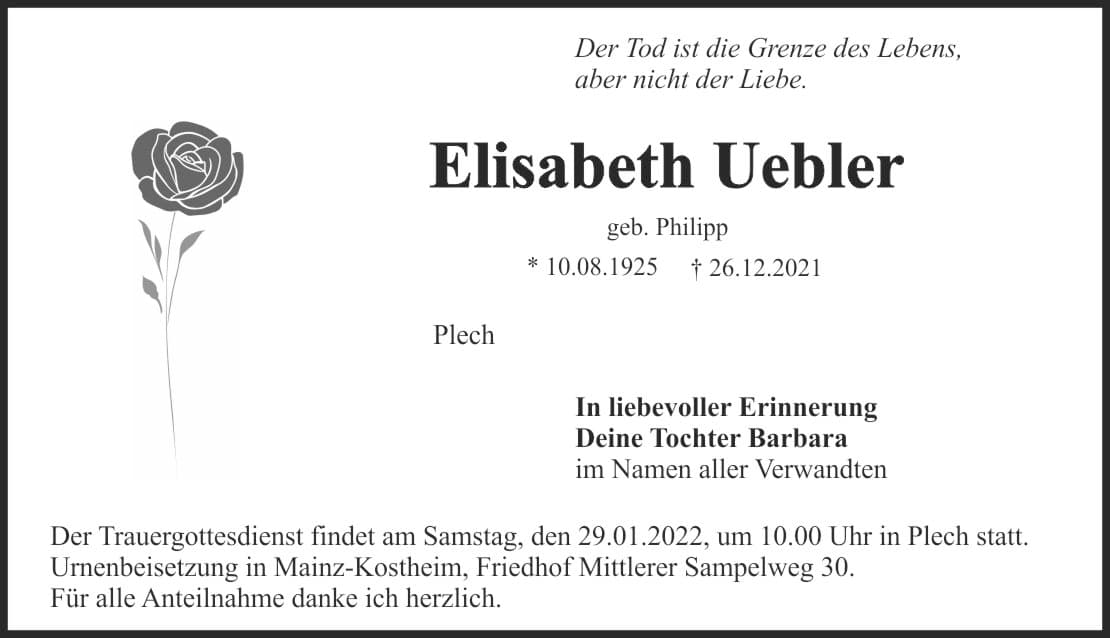 Frau Elisabeth Uebler