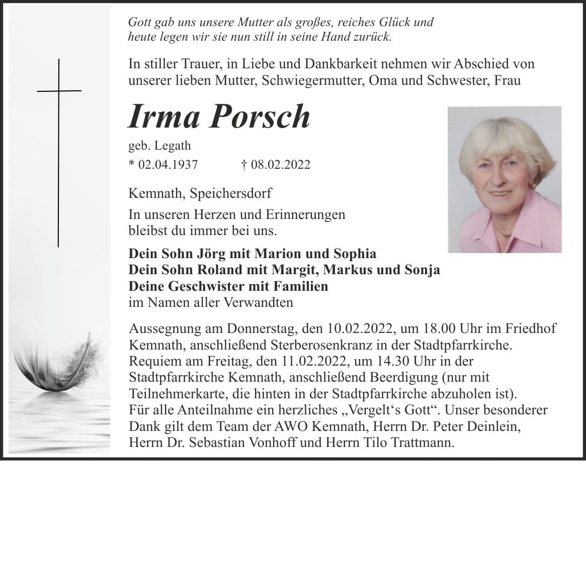 Frau Irma Porsch