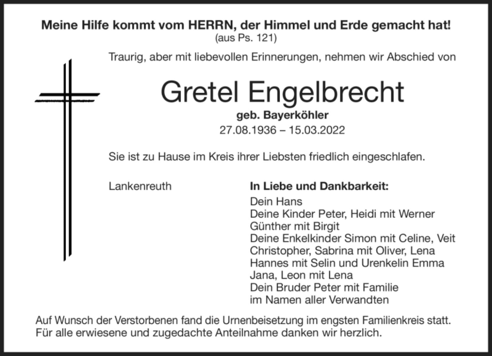 Frau Gretel Engelbrecht