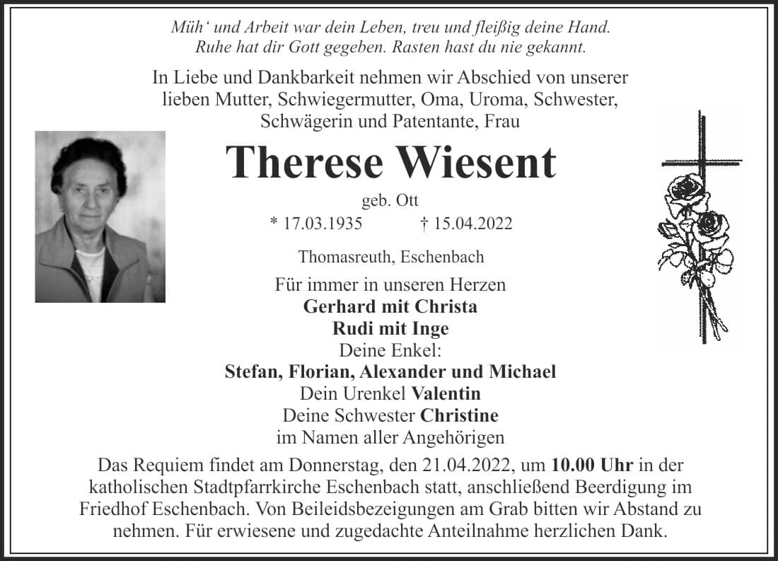 Frau Therese Wiesent
