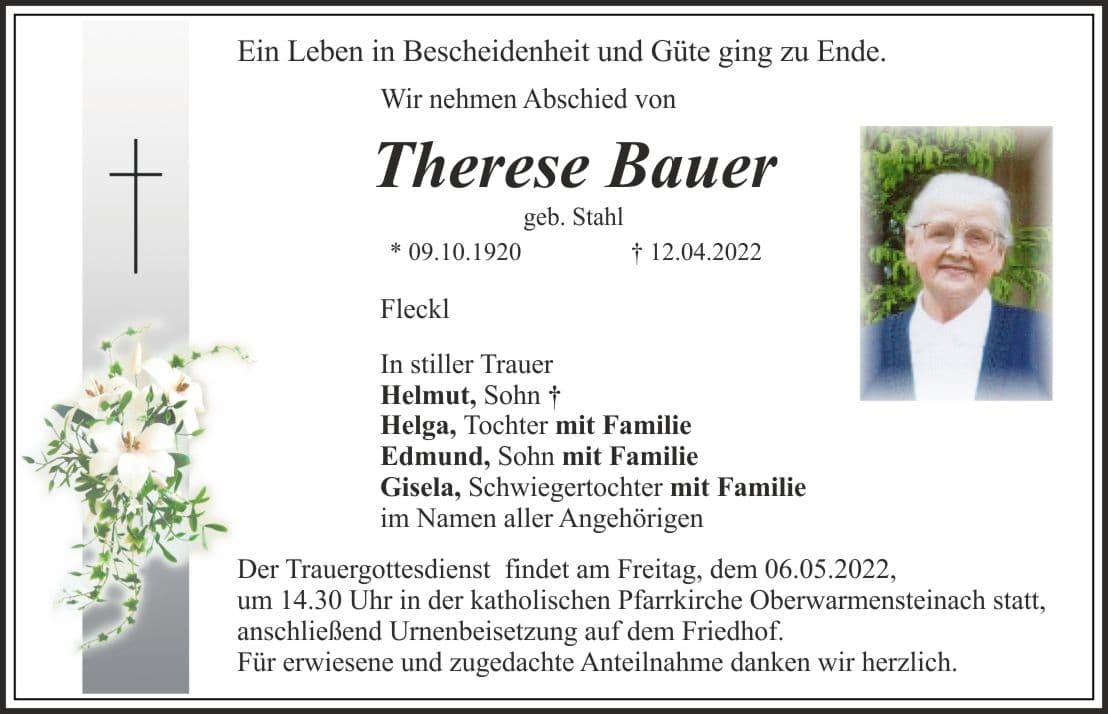 Frau Therese Bauer