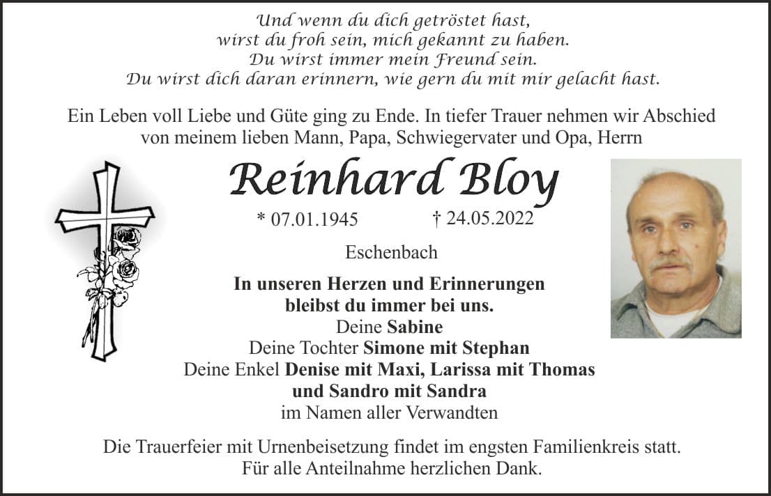 Herr Reinhard Bloy
