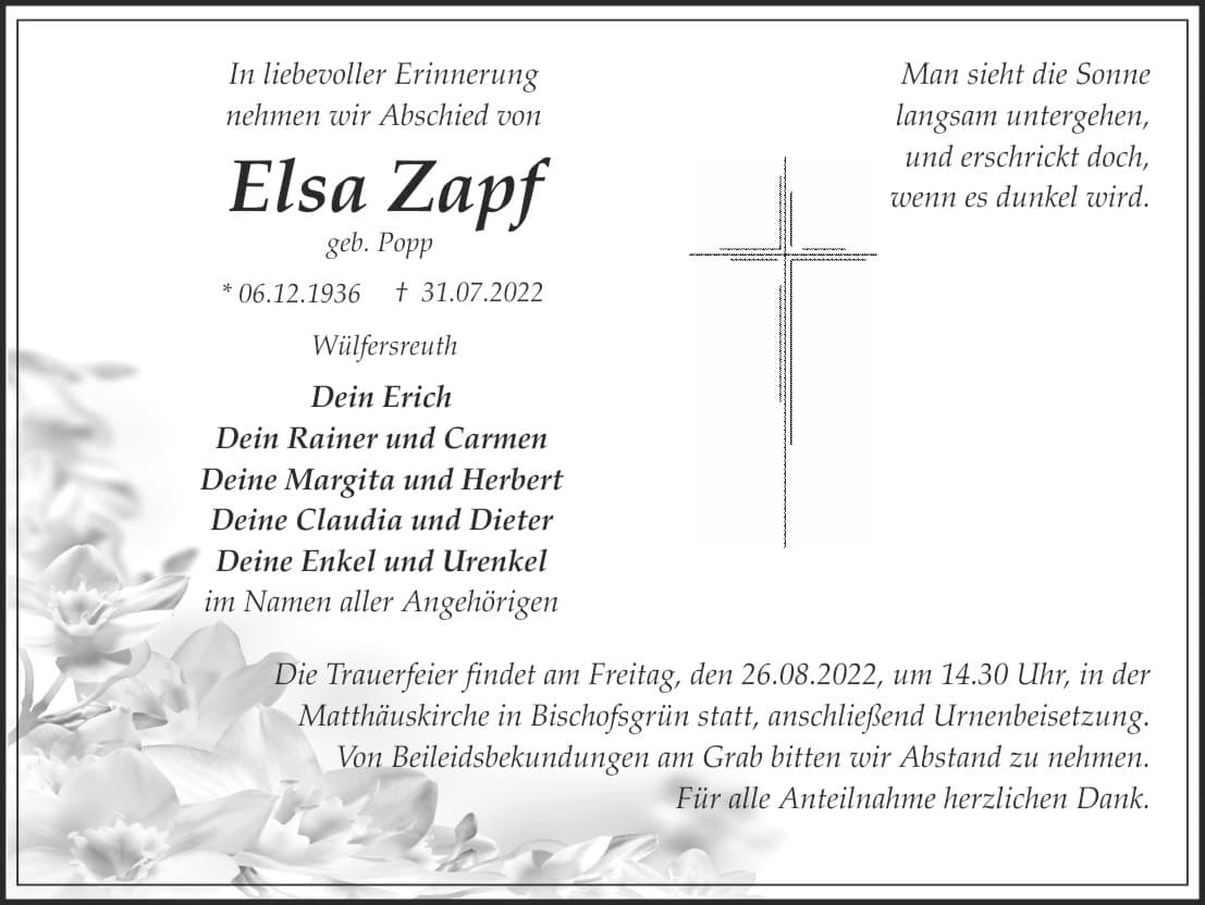 Frau Elsa Zapf