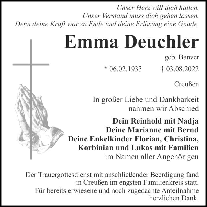 Frau Emma Deuchler