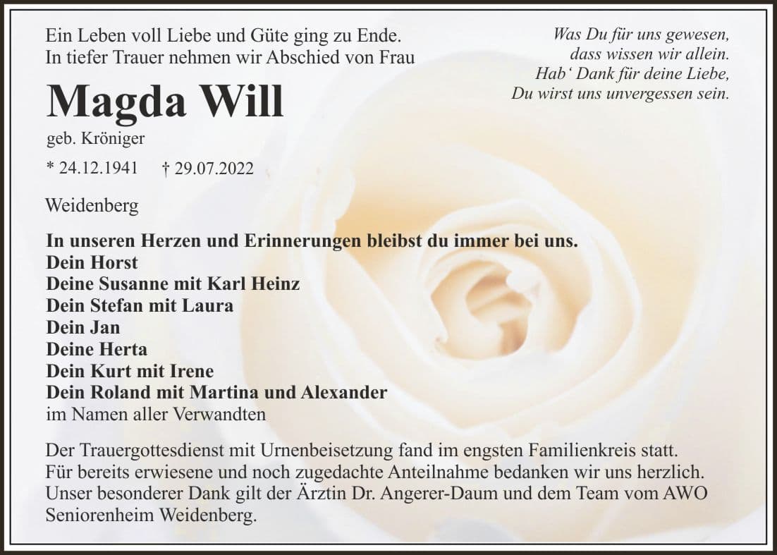 Frau Magda Will