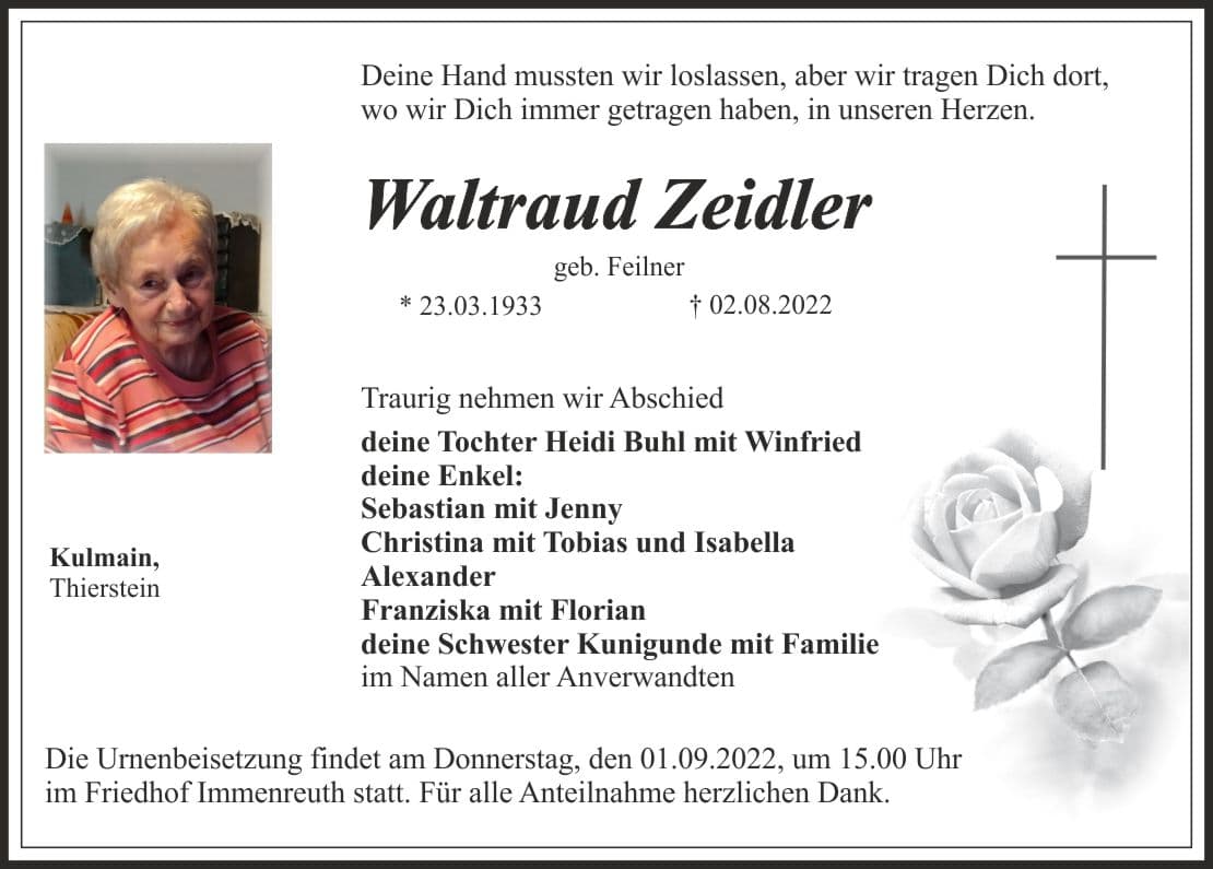 Frau Waltraud Zeidler