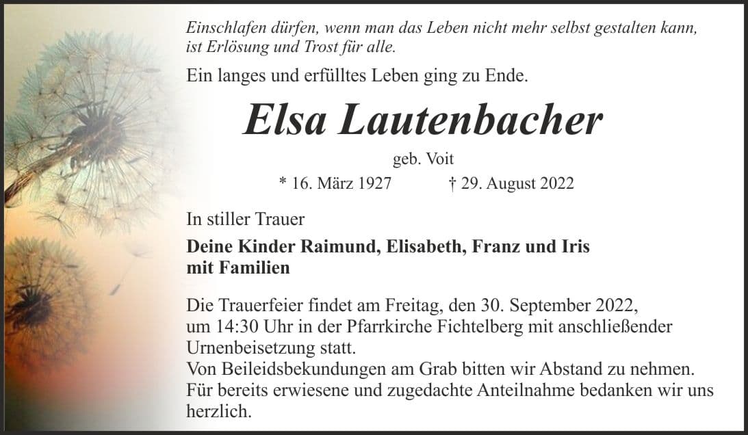 Frau Elsa Lautenbacher