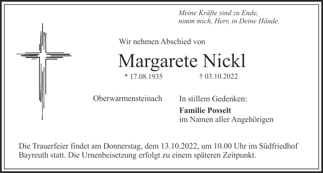 Frau Margarete Nickl