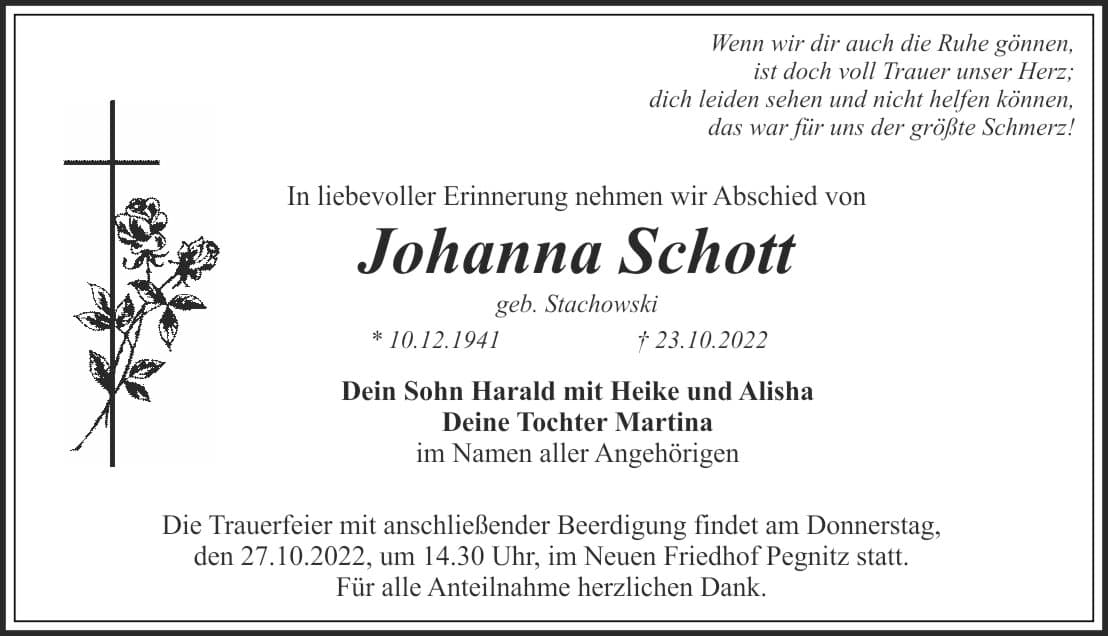Frau Johanna Schott
