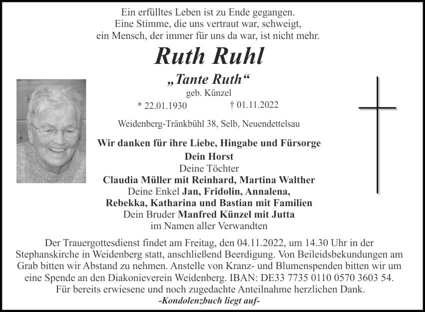 Frau Ruth Ruhl