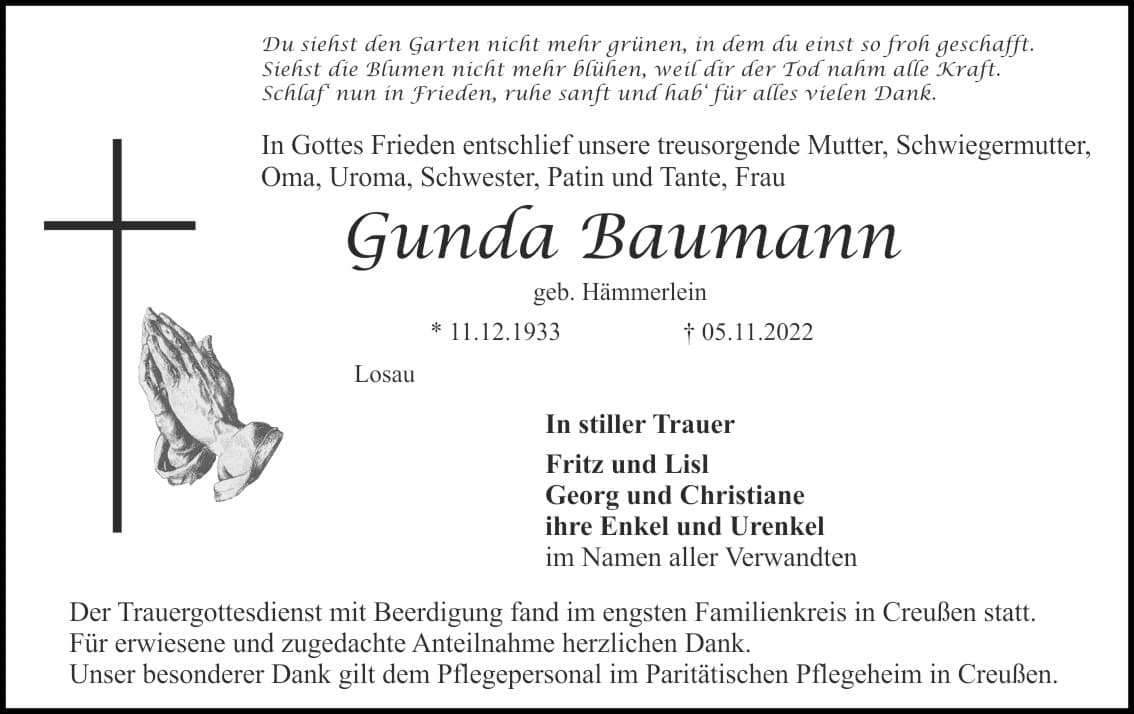 Frau Gunda Baumann