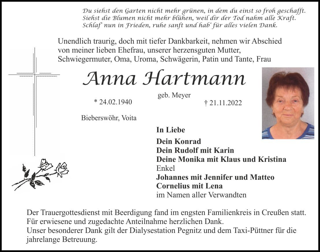 Frau Anna Hartmann