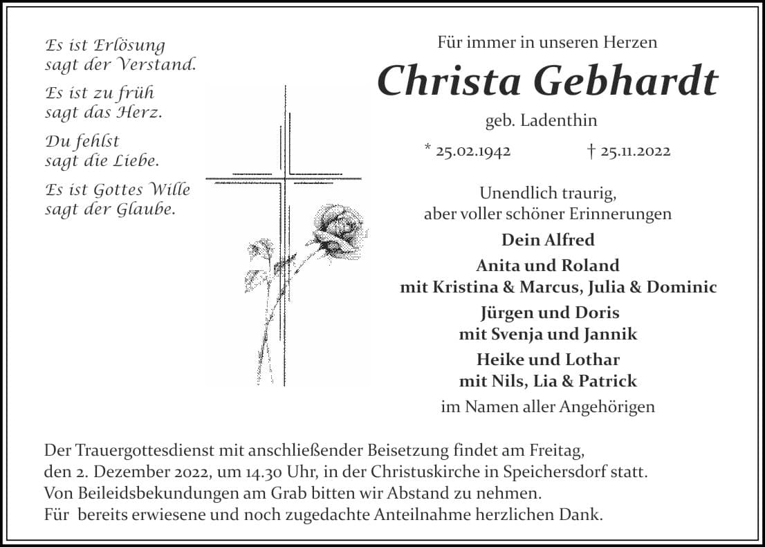 Frau Christianna Gebhardt