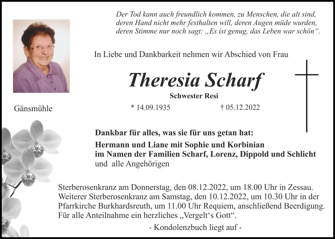Frau Theresia Scharf