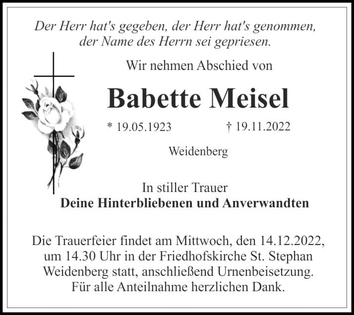 Frau Babette Meisel