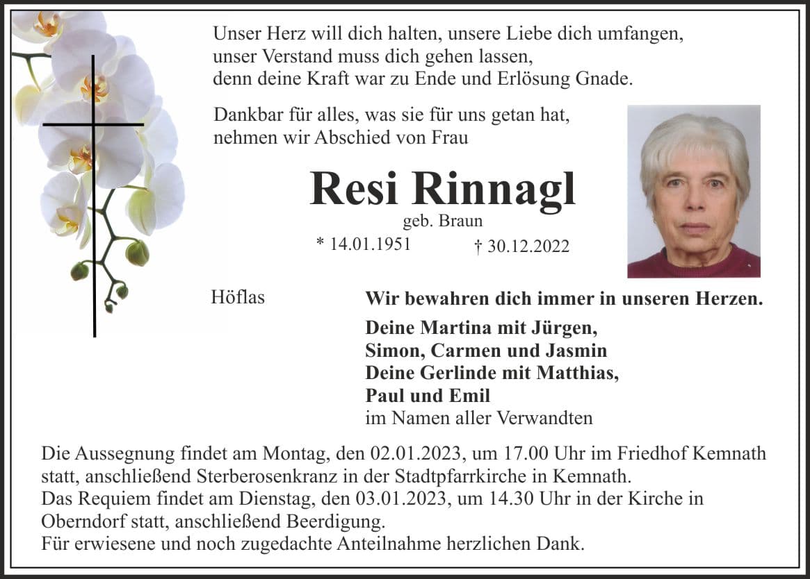 Frau Resi Rinnagl