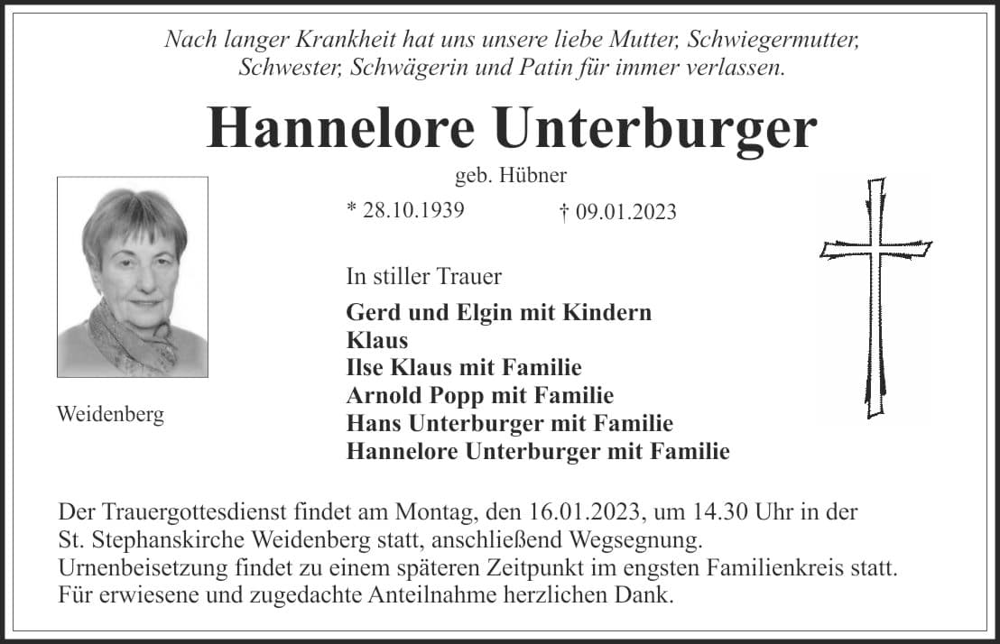 Frau Hannelore Unterburger