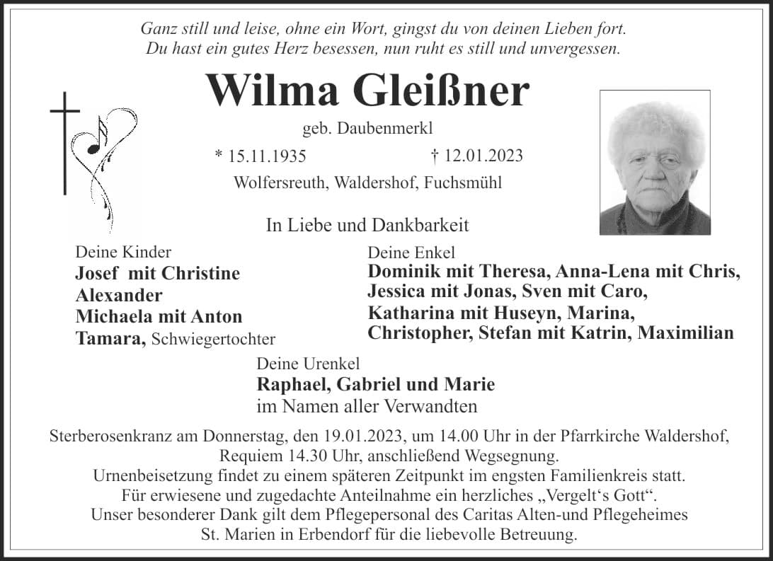 Frau Wilma Gleißner